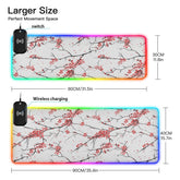 Cherry Tree Wireless Charging Mouse Pad for Mobile Phone Extra Large Gaming Mousepad with 13 Lighting Modes Extended Desk Mat for MacBook PC Laptop Desk Office Home Gaming